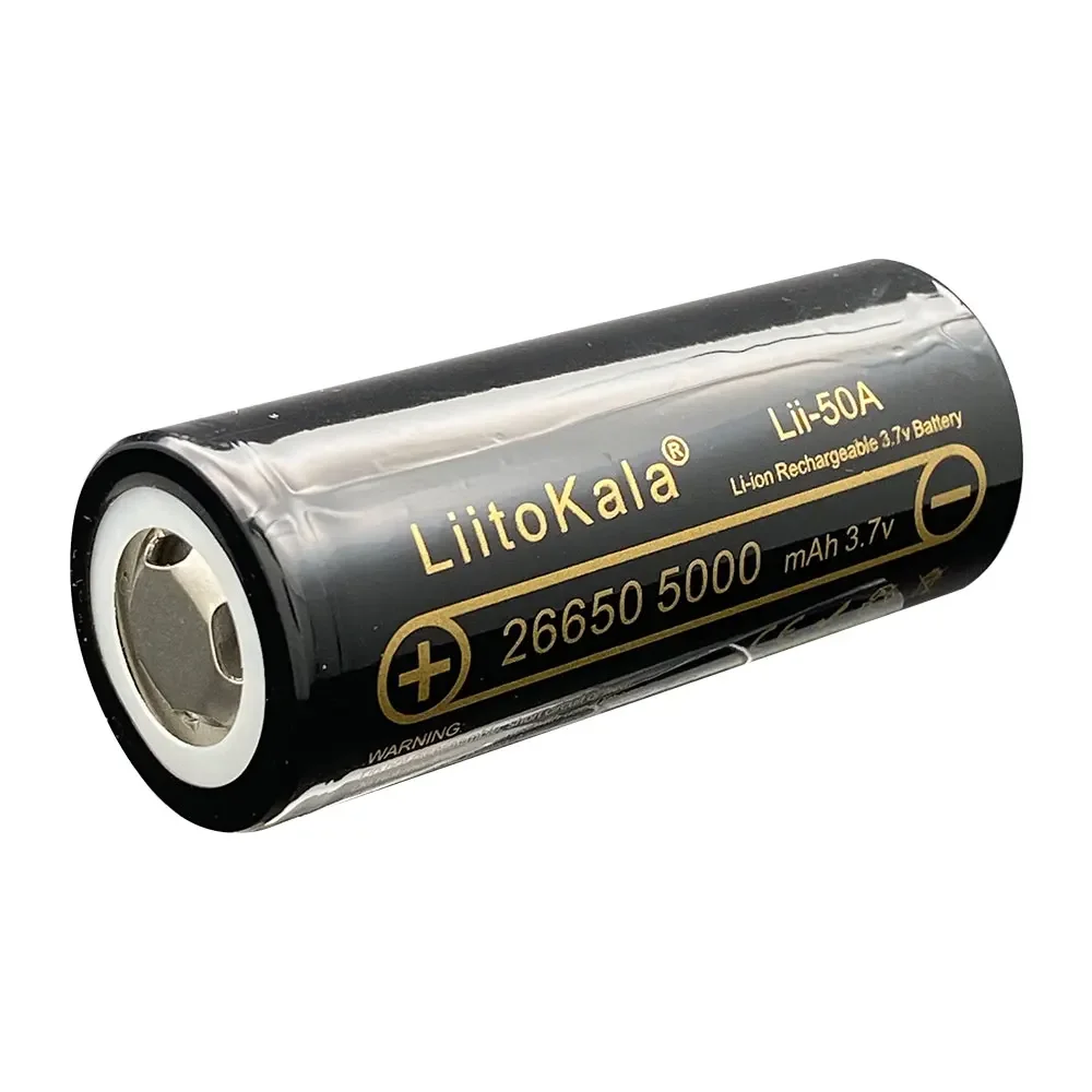 Hot High Capacity LiitoKala 26650 5000mAh 3.7v Li-ion Rechargeable Battery 26650-50A battery for Flashlight 20A new  packing