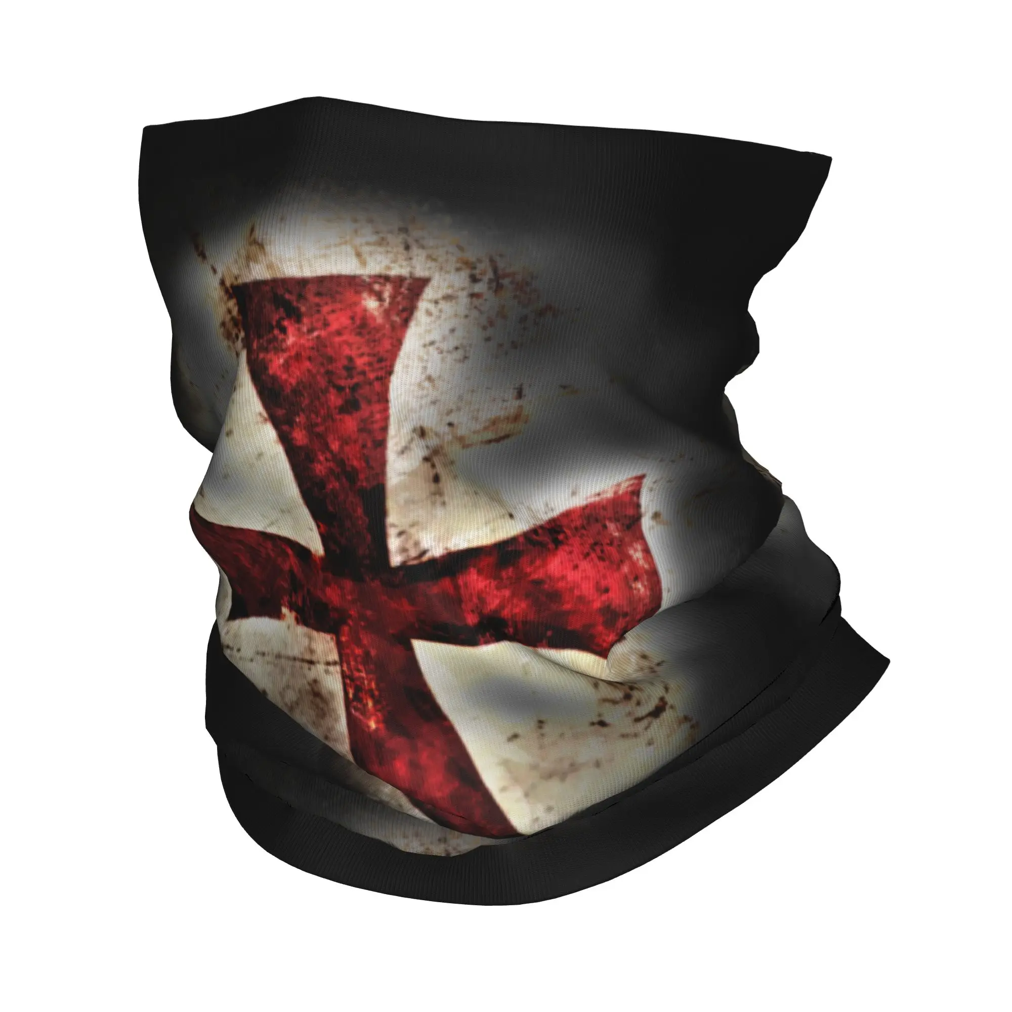 Templar Knight Jerusalem Cross Seal Medieval Warrior Symbol Neck Gaiter Women Men UV Face Shield Winter  Bandana Scarf for Ski