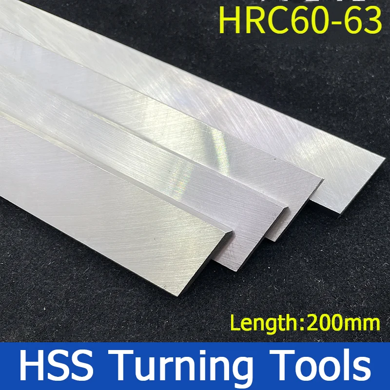 

1pcs Length 200mm High speed Steel Turning Tools Width 2~20mm White Steel Knife Bar Super Hard Knife Blank Lathe Machining Tools