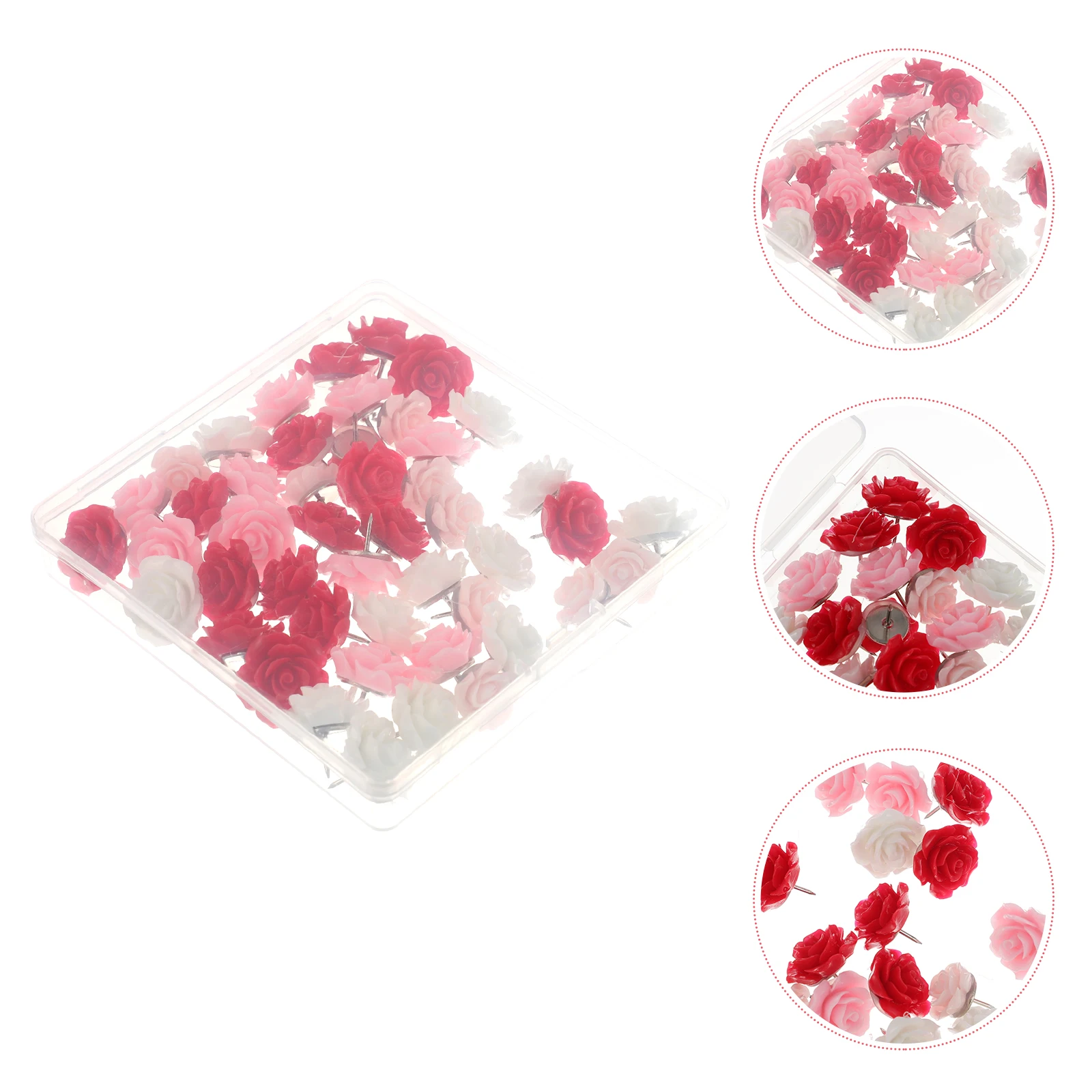 

40Pcs Colorful Thumbtacks Vibrant Flower Push Pin Decorative Drawing Pins for Office Study Cork Board Decoration Pushpins