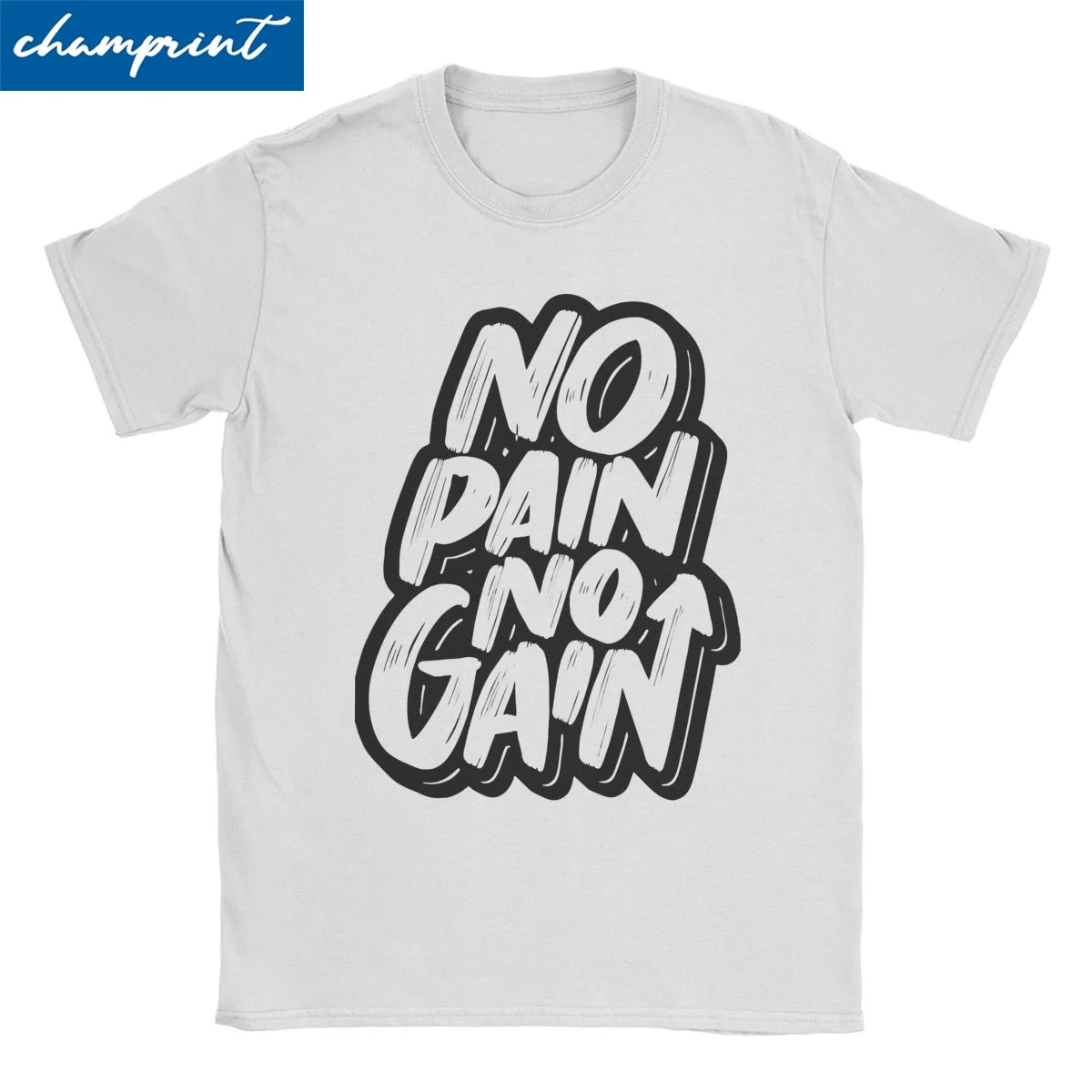 Retro Gym No Pain No Gain T Shirts for Men Women Cotton Novelty T-Shirts O Neck Tee Shirt Short Sleeve Clothing Birthday Gift