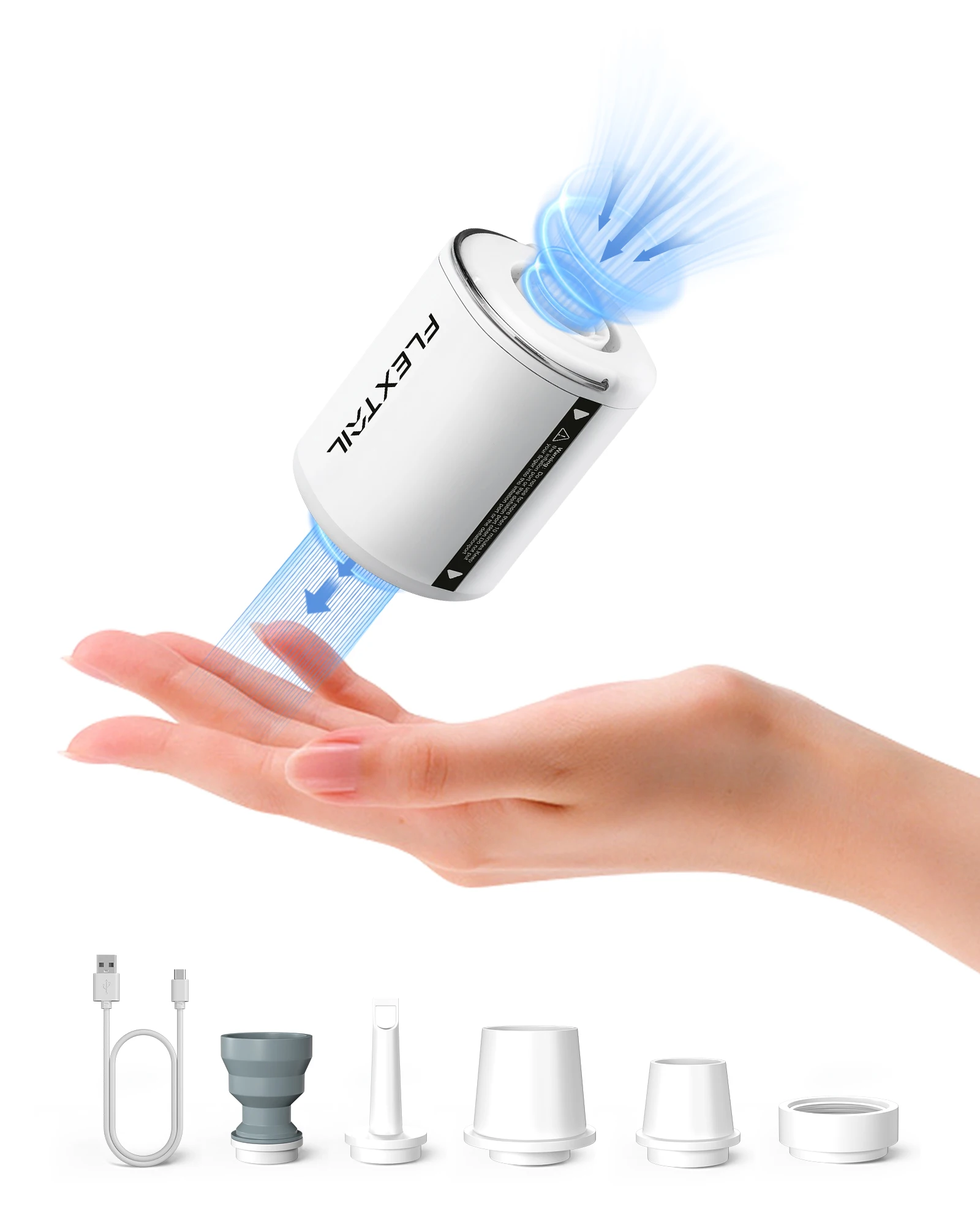 FLEXTAIL TINY PUMP 2 / 2X - 4kPa elektrische luchtpomp, draagbare campingpomp voor luchtbedden Slaapmatten Zwembad drijft Vacuümzakken
