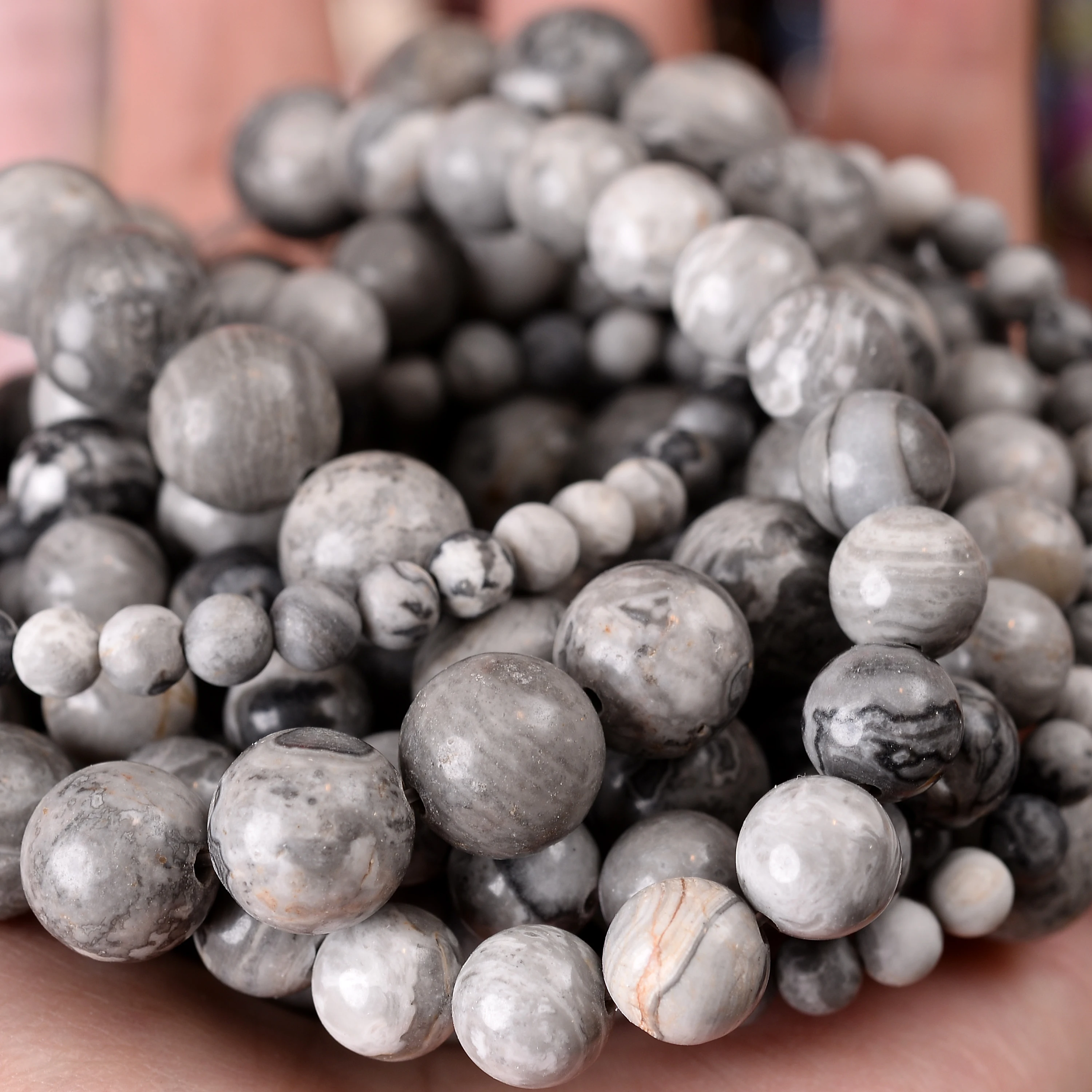Natuursteen Kralen Lava Jaspers Tijgeroog Quartz Agaat Ronde Losse Kralen voor Sieraden Maken DIY Armband Accessoires 4-12MM