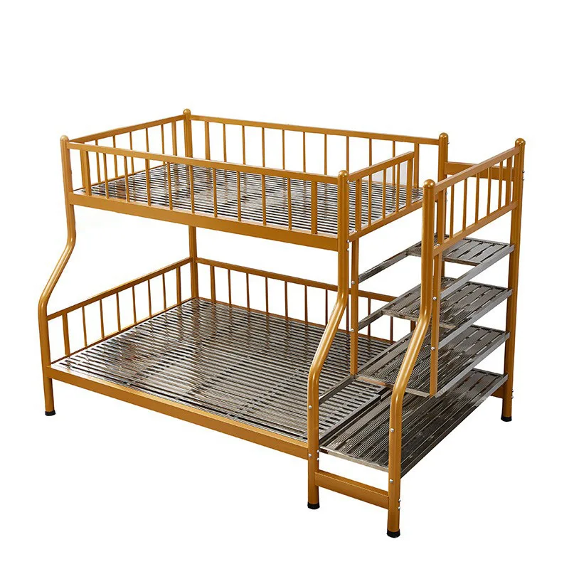

Mother and child bed steel double layer high and low children student staff household stainless steel