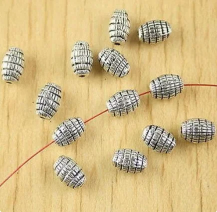 

40PCS 8.5x5.6mm hole:1.2mm Alloy matel charms tibetan silver oval spacer beads HWH2622