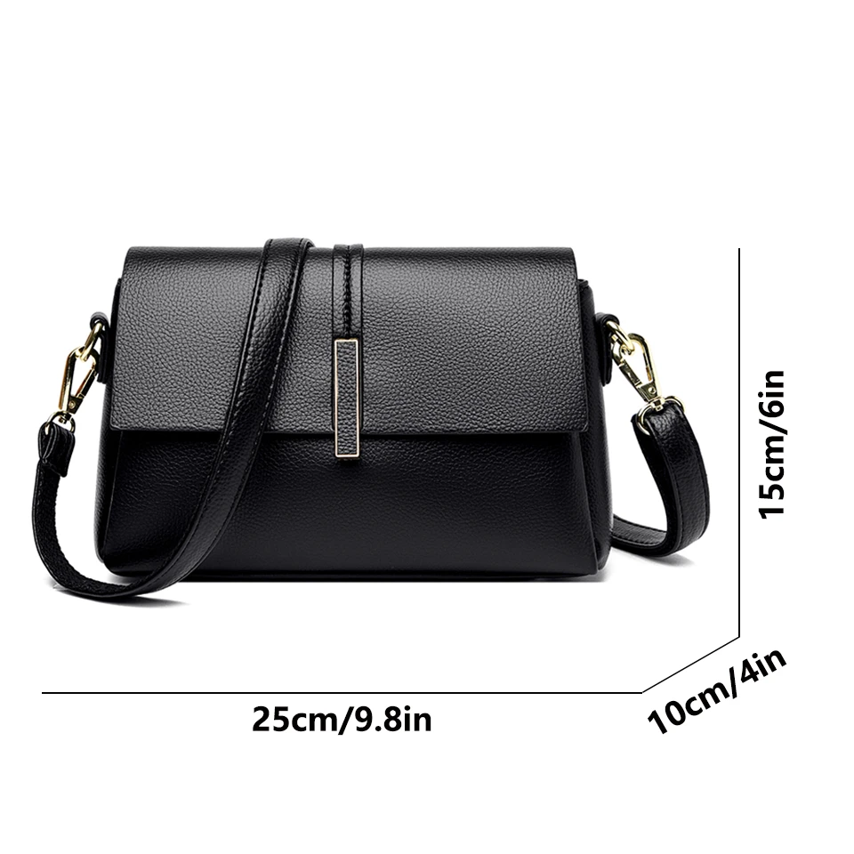 Soft Leather Luxury Designer Shoulder Crossbody Bags for Women 2024 Simple Solid Color Messenger Bag Small Purses and Handbags