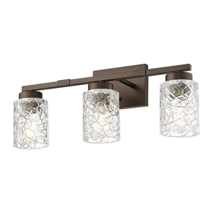 

3 Light Vanity Wall Sconce, Farmhouse Bath Wall Lantern Fixture for Mirror Bedroom Living Room Bedroom Hallway, HE294B-3W ORB