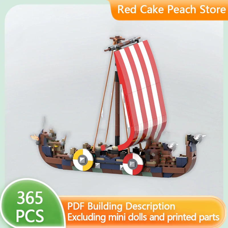 

Medieval Military Ships Model MOC Building Bricks Viking Longship Modular Technology Gifts Holiday Assemble Children Toys Suit