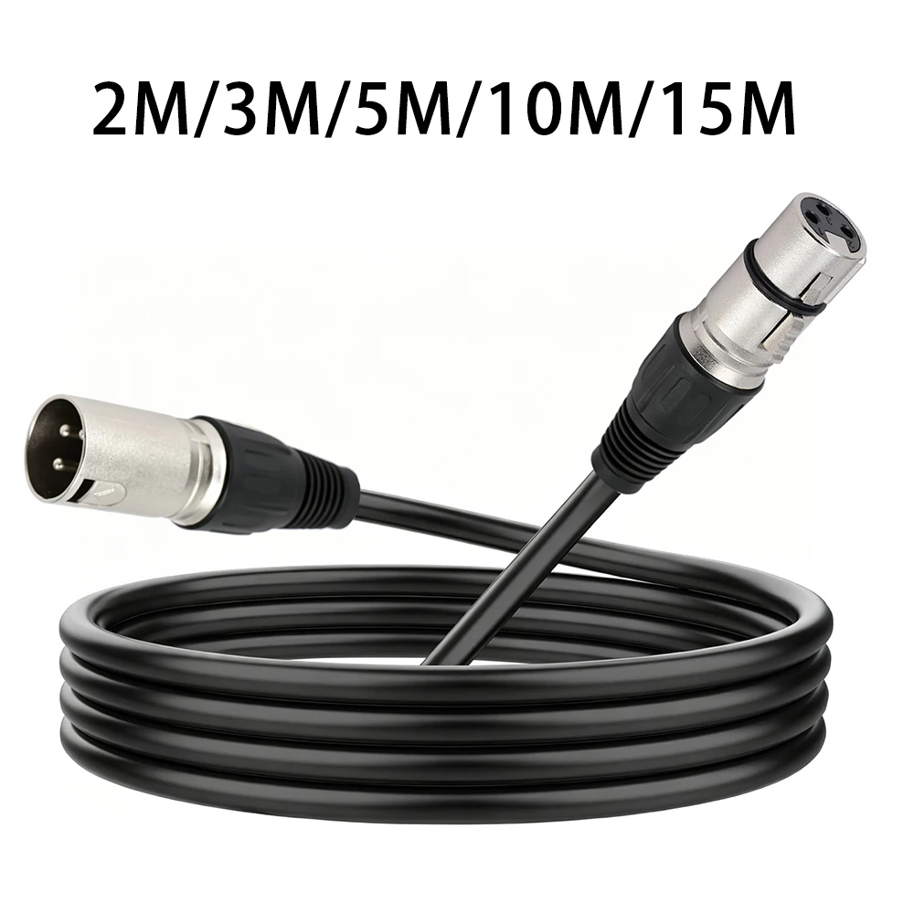 3Pin XLR Cable Audio Line XLR Male to Female Microphone Extension Cable For Led Par Light Moving Head Console Connection