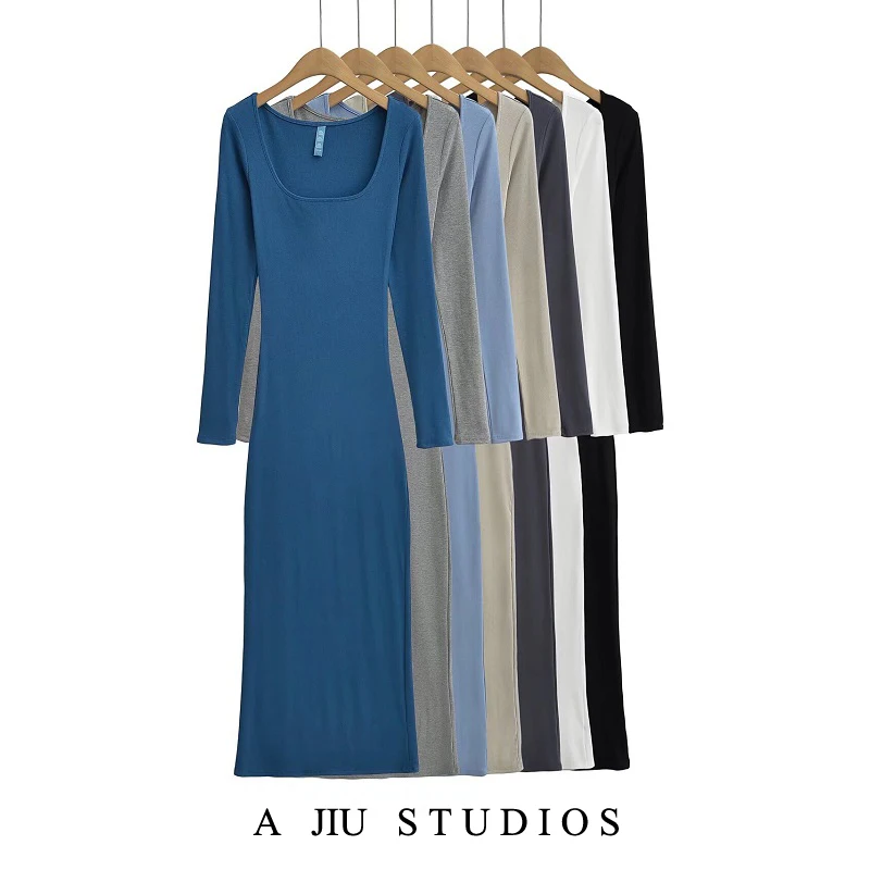 Kardaian Sexy Long Sve Dr Women's Slim Fit Bodycon Tight Fi Tail Wrap around Long Dr Street Sle Spring Autumn ...