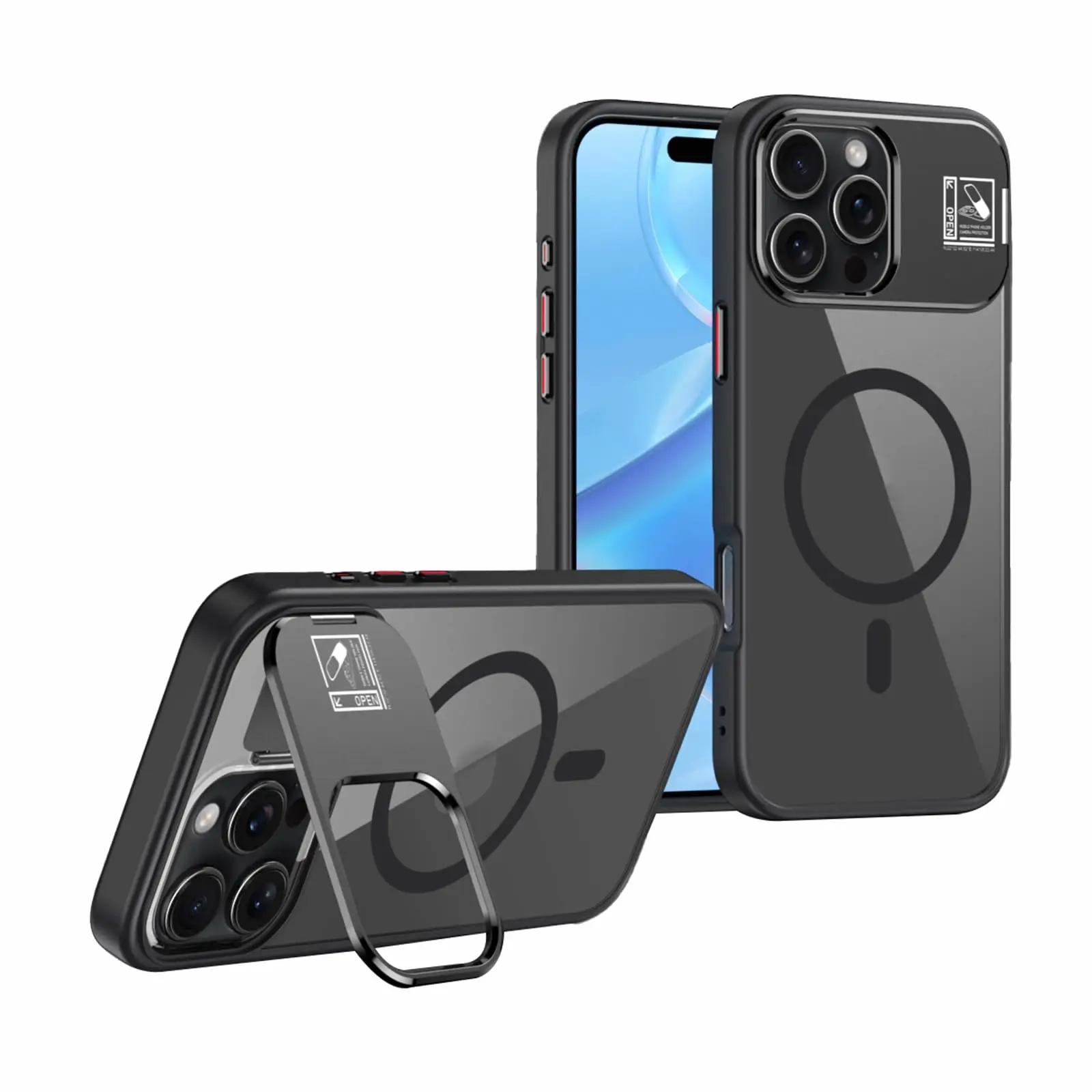 

Magnetic Case for iPhone 16 Pro Max/16 Pro/16 Plus/16, Ultra Thin Frosted Translucent Phone Case with Metal Camera Protection