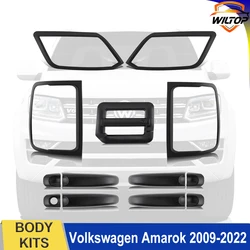 Car Body Kits For Volkswagen Vw Amarok 2009-2022 ABS Matte Black Auto Parts Protector Covers Front&Rear Light Covers Accessories