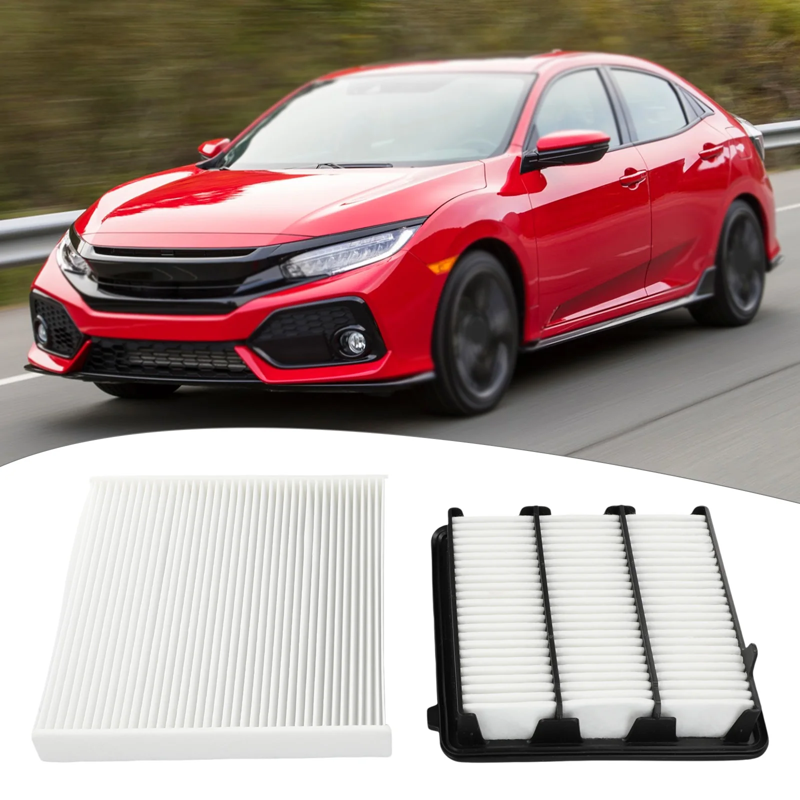 

Premium Set Air Filter+Cabin Air Filter For Civic 1.5L 2022-2023 17220-64A-A00 Plastic Auto Acesssories Tools