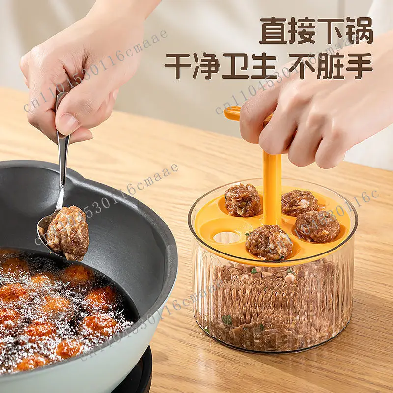Fast Meatball Maker Multifunctional Extrusion Household Fish Balls with Cover Beef Balls Shrimp Slip Manual Press Die
