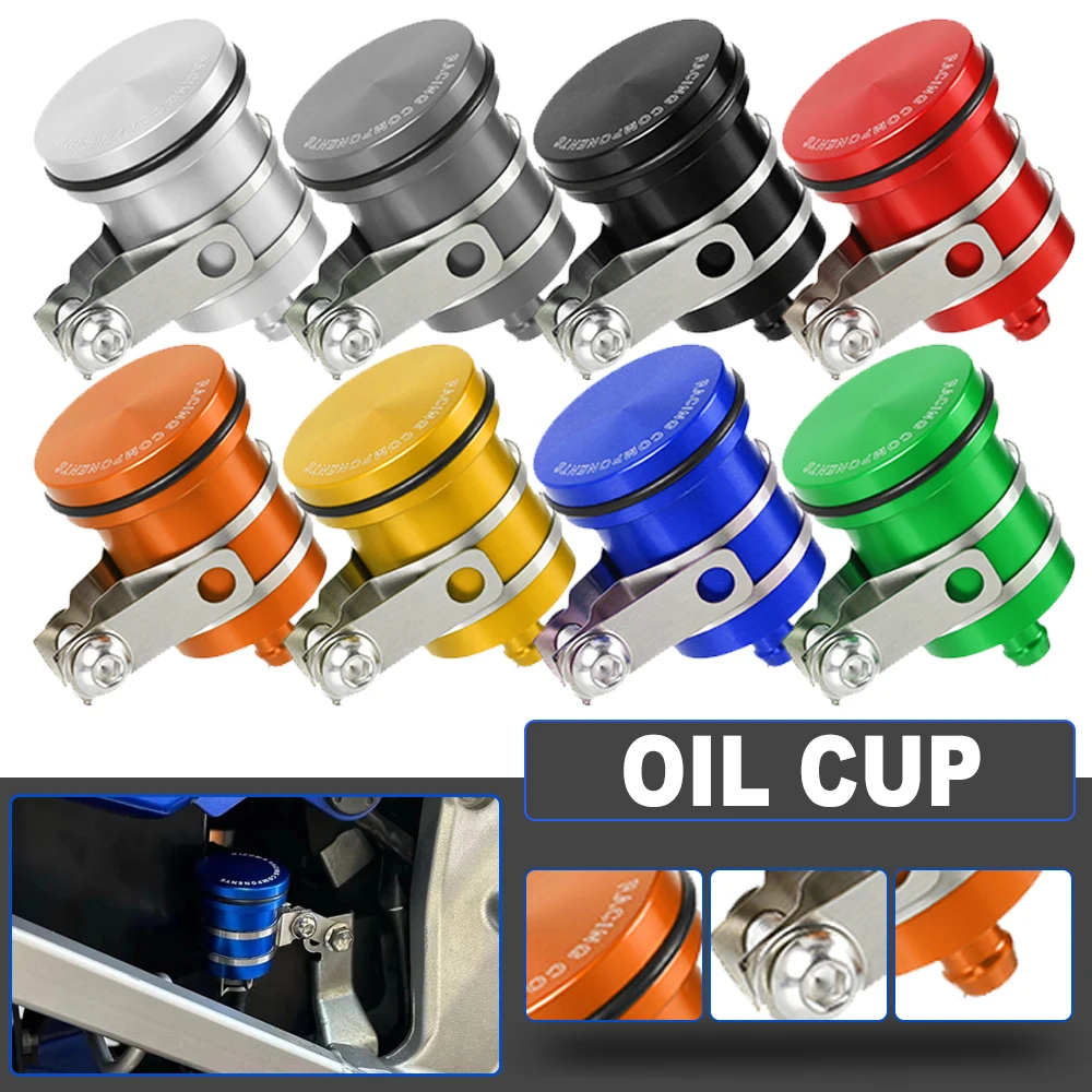 Blue CNC Aluminum Motorcycle Rear Brake Fluid Tank Reservoir Cup for YAMAHA MT10 MT07 MT09 VMAX XSR700 SR400 SCR950 TRACER 900