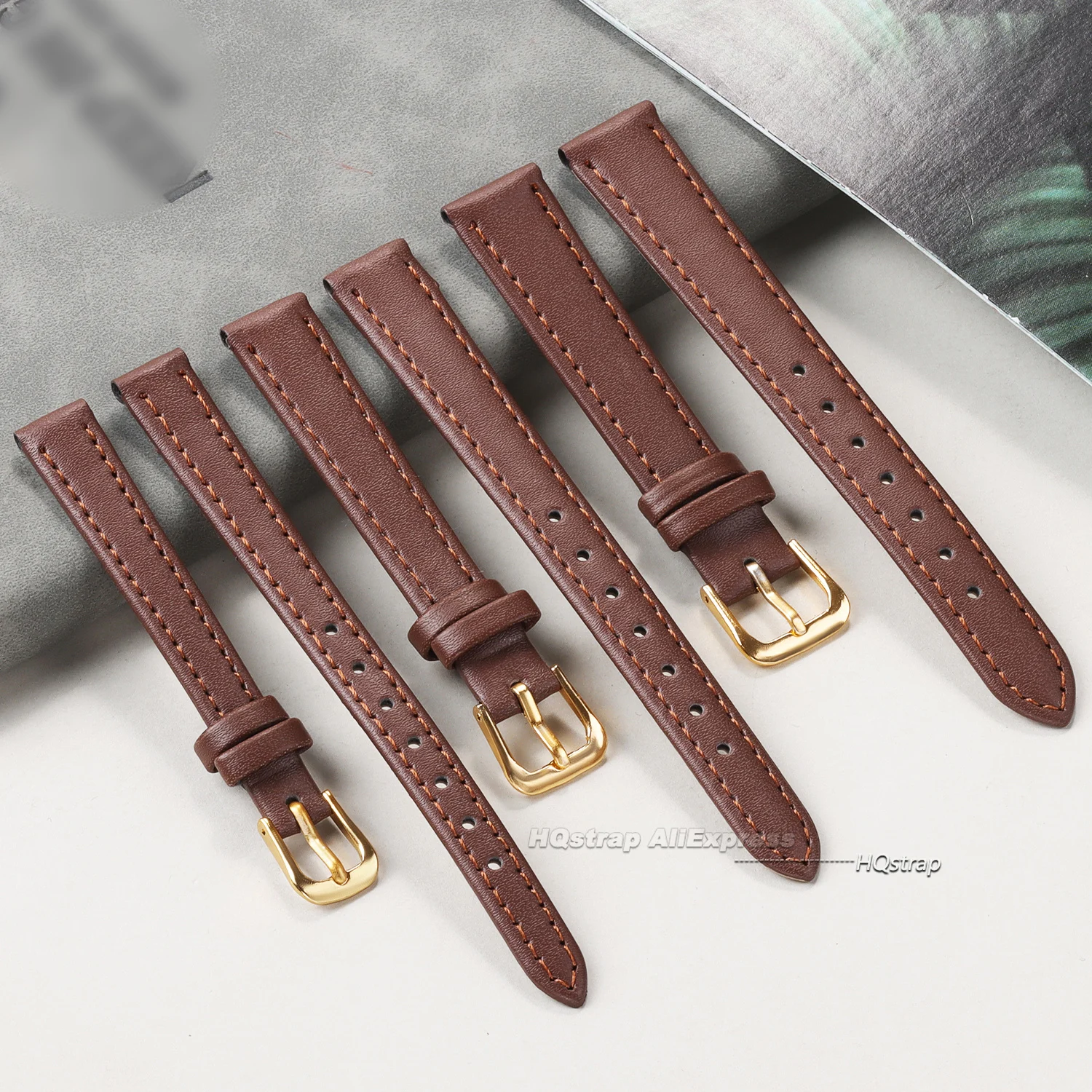 PU Leather Watch Band 12mm 14mm 16mm 18mm 20mm 22mm 8mm 10mm Thin Watchband Wrist for Women Men Waterproof Bracelet Accessories