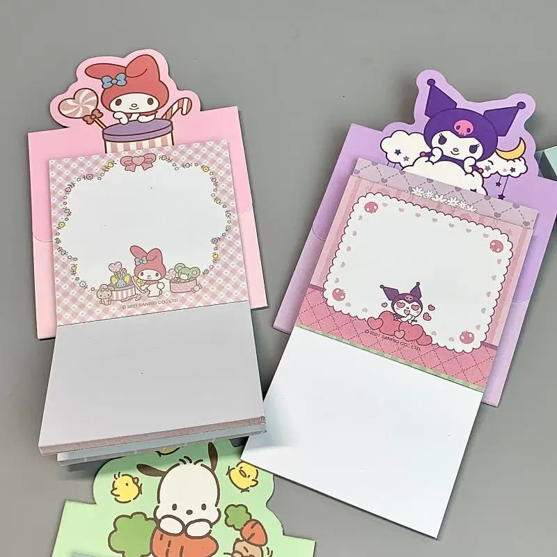 Sanrios Sticky Notes Anime Hello Kitty Kuromi My Melody Cinnamoroll Student Tearable Notes Memo Notepad Stickers School Supplies