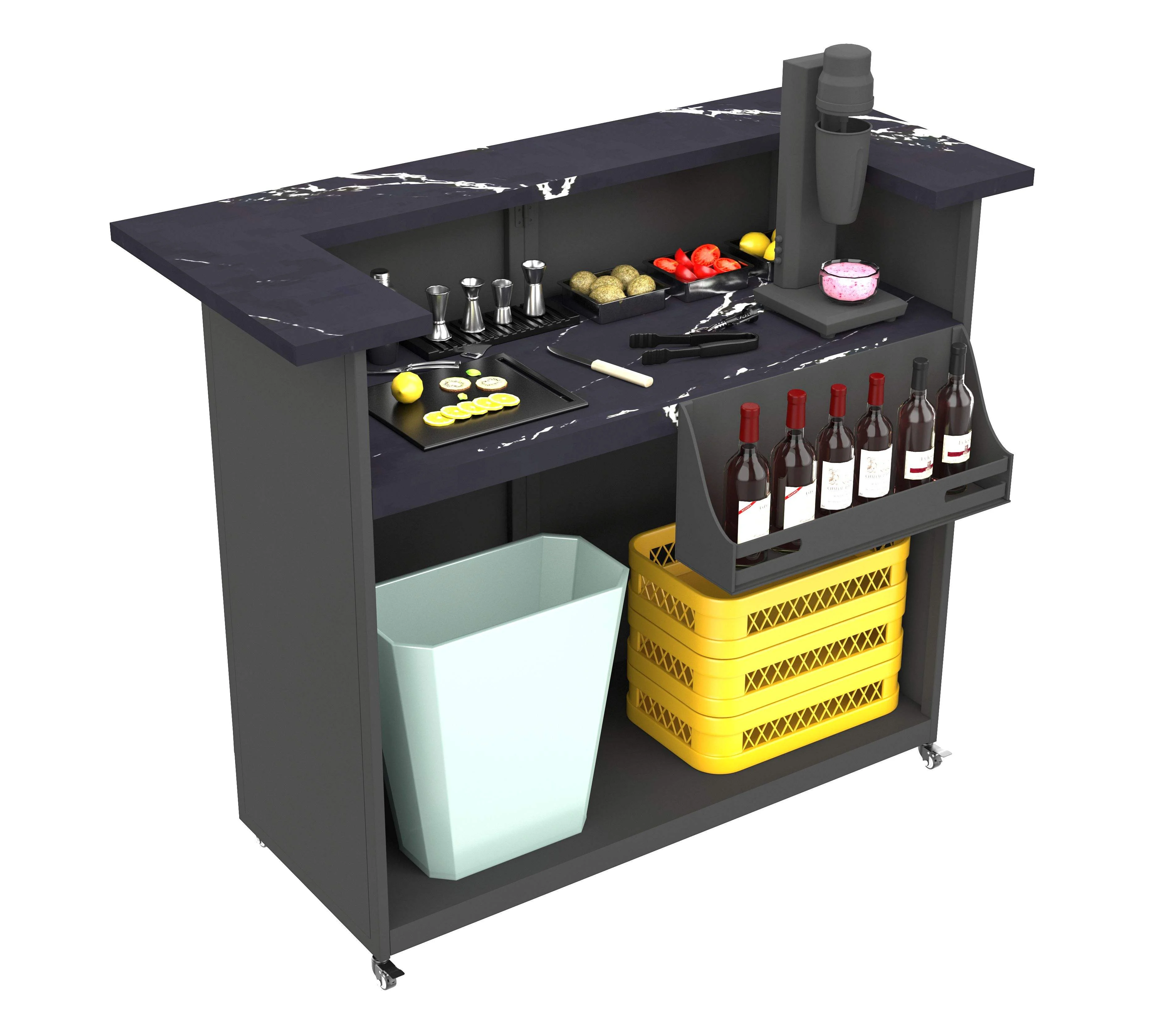 Foldable Portable Bar Counter Table, Versatile Banquet Furniture for Outdoor Catering and Events