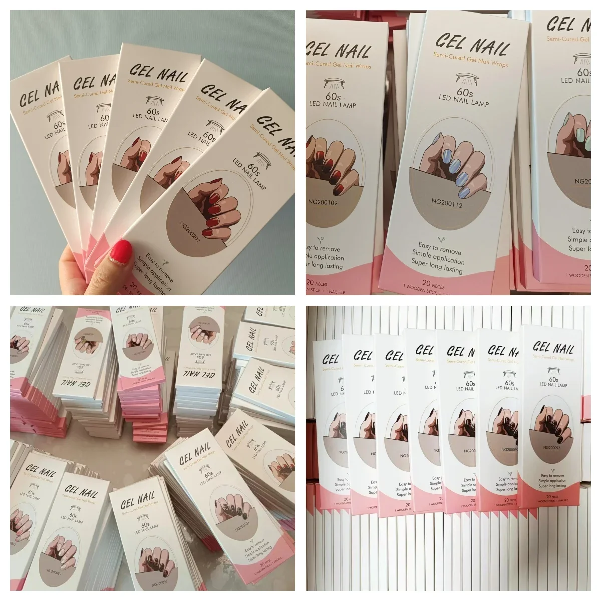 

20/22Tips Semi-Cured Gel Nail Patch Slider Adhesive Waterproof Long Lasting Aurora Full Cover Gel Nail Stickers UV Lamp Needed