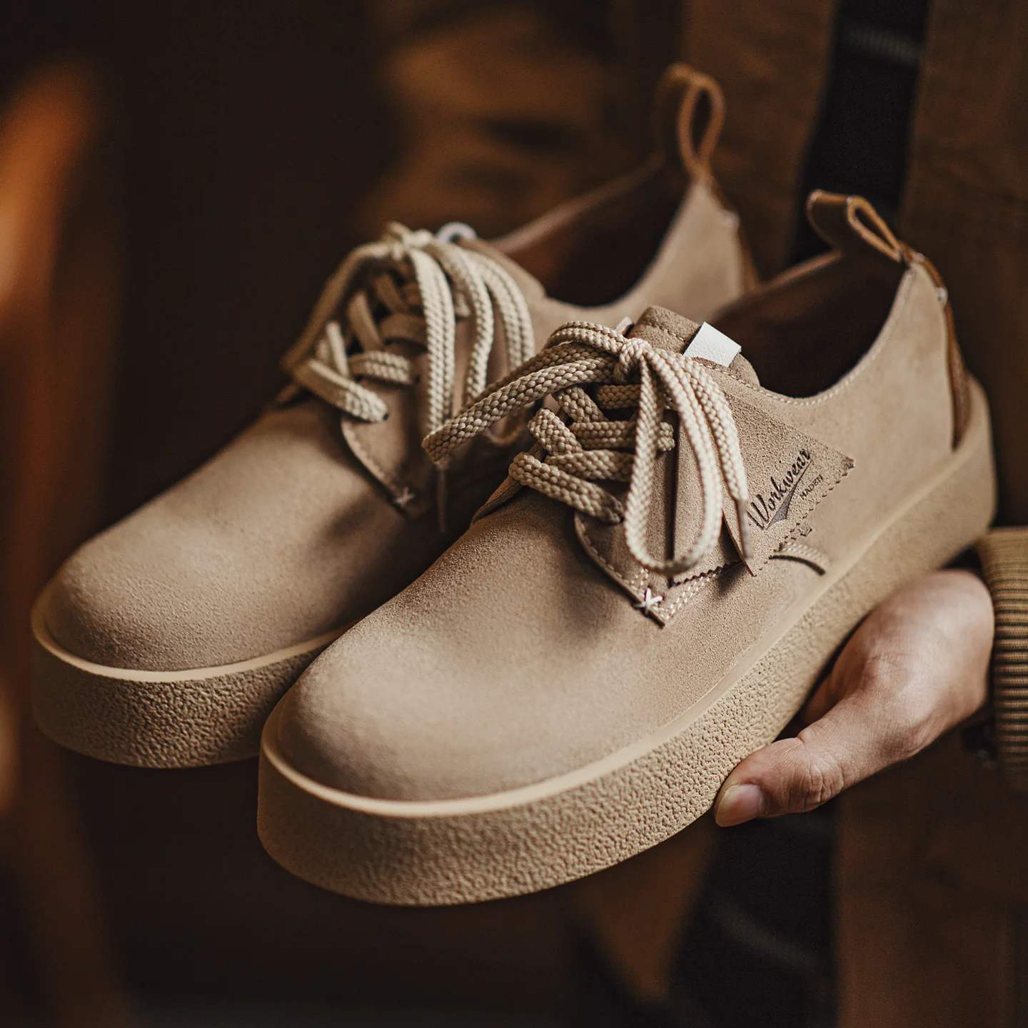 

Мужские ретро-ботинки Maden на толстой подошве, цвет хаки, из замши, низкие, на шнуровке, повседневные, для осени и зимы