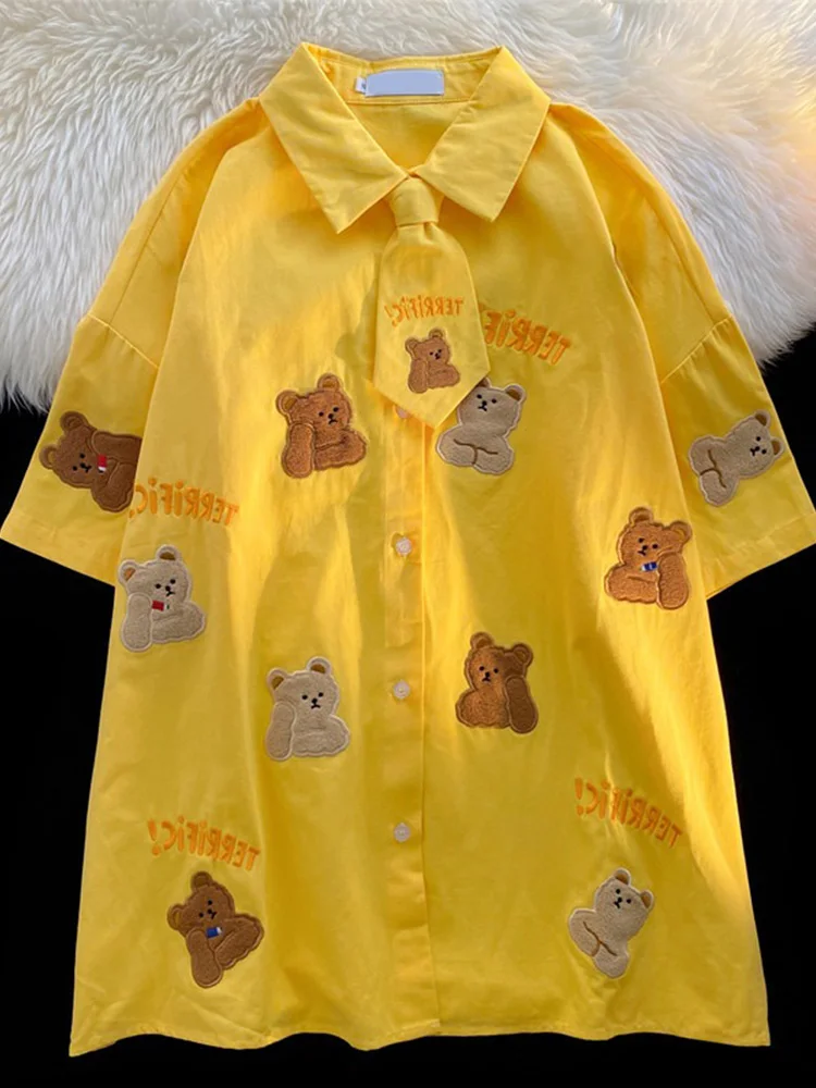 

Летняя футболка Sweet Cool Bear с американским уличным хип-хоп дизайном, парная, из полиэстера
