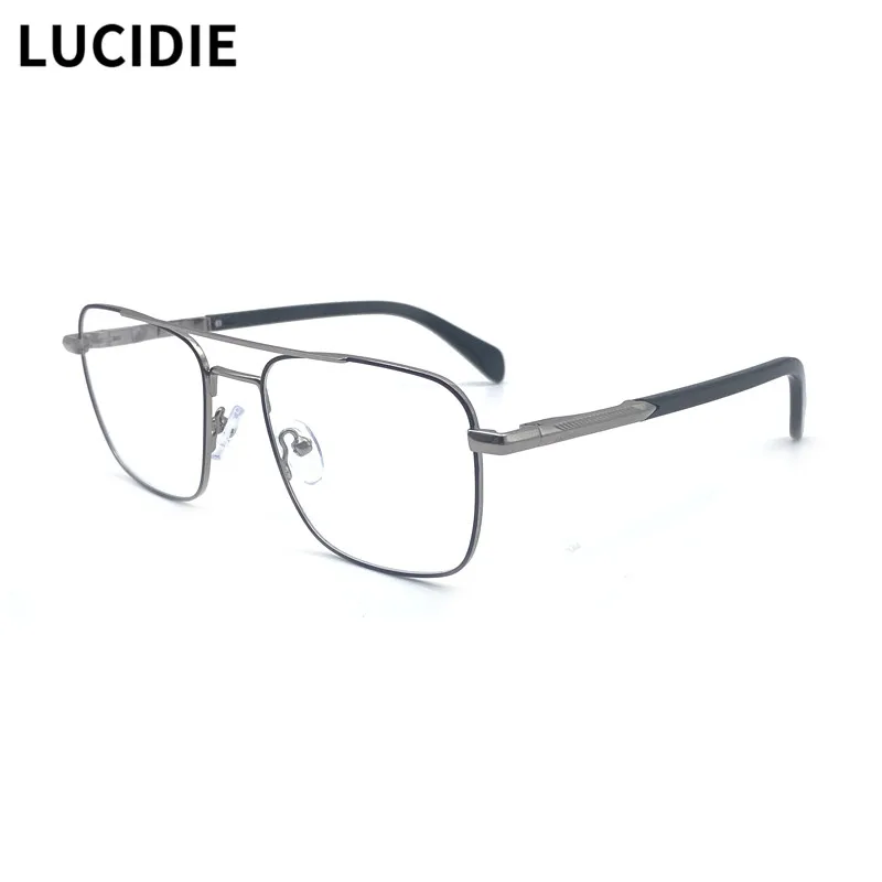 

LUCIDIE Vintage Metal Luxury Glasses Frames Men Women 2022 Trending Styles Optical Fashion Rectangle Computer Eyewear HG5855