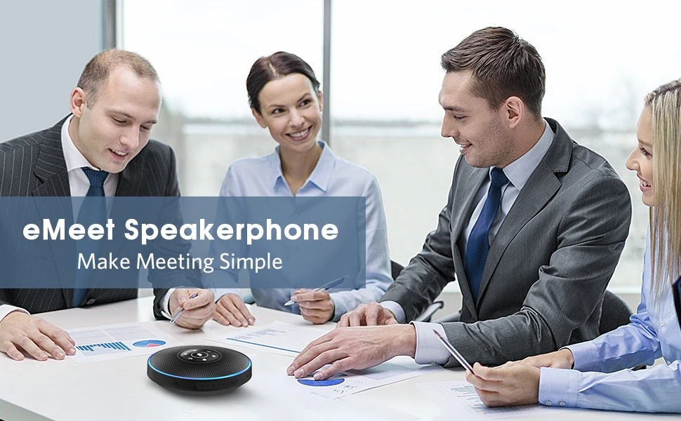 Bluetooth-Freisprecheinrichtung USB-Konferenzlautsprecher EMEET M2 mit Mikrofon Business 360o Sprachaufnahme Konferenzruflautsprecher Skype – Detail 1