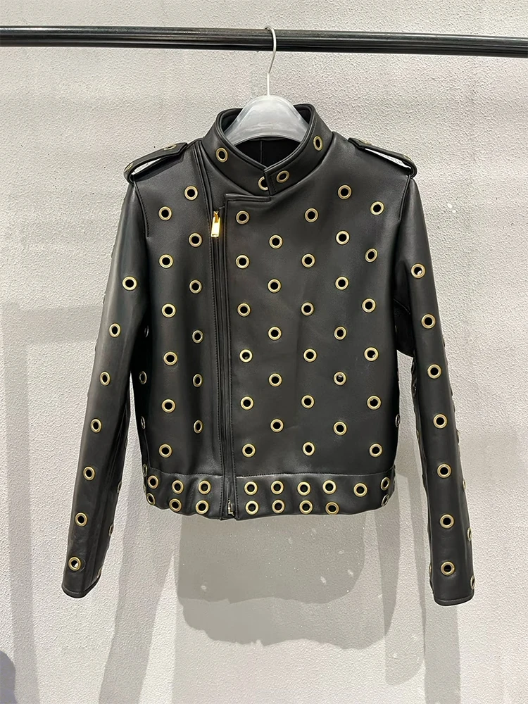 

Retro Biker Leather Jacket Women's Autumn Winter New Style High-End Loose Casual Versatile Jacket Top for Ladies