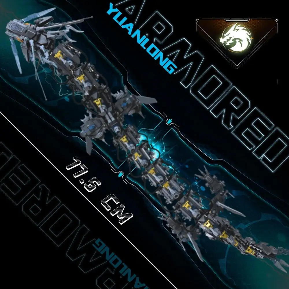 Juego de bloques de construcción mecánicos Black Dragon (1390 piezas) - Regalo ideal para niños y adultos