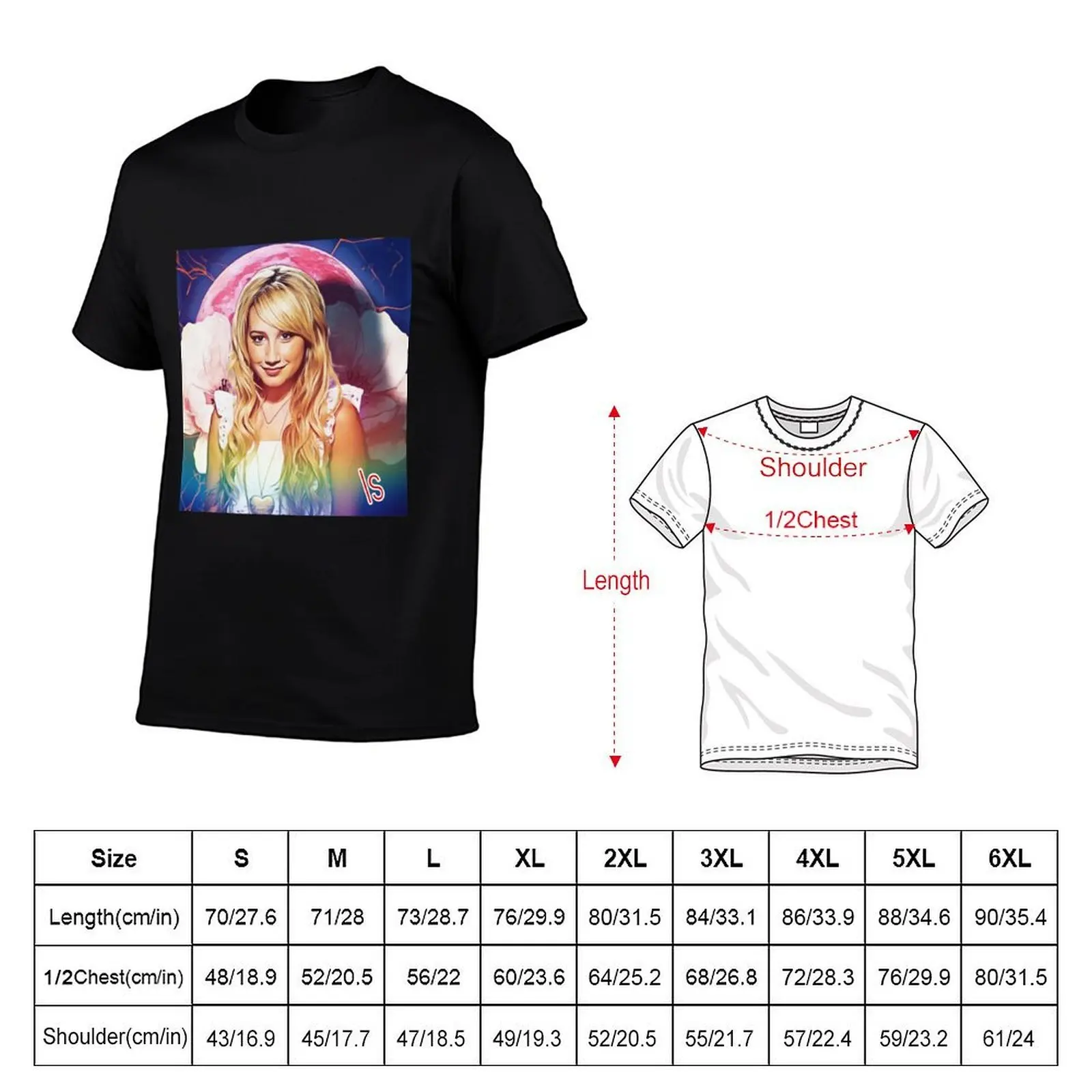 Ashley tisdale T-Shirt Classic Print Short Sleeve Shirt