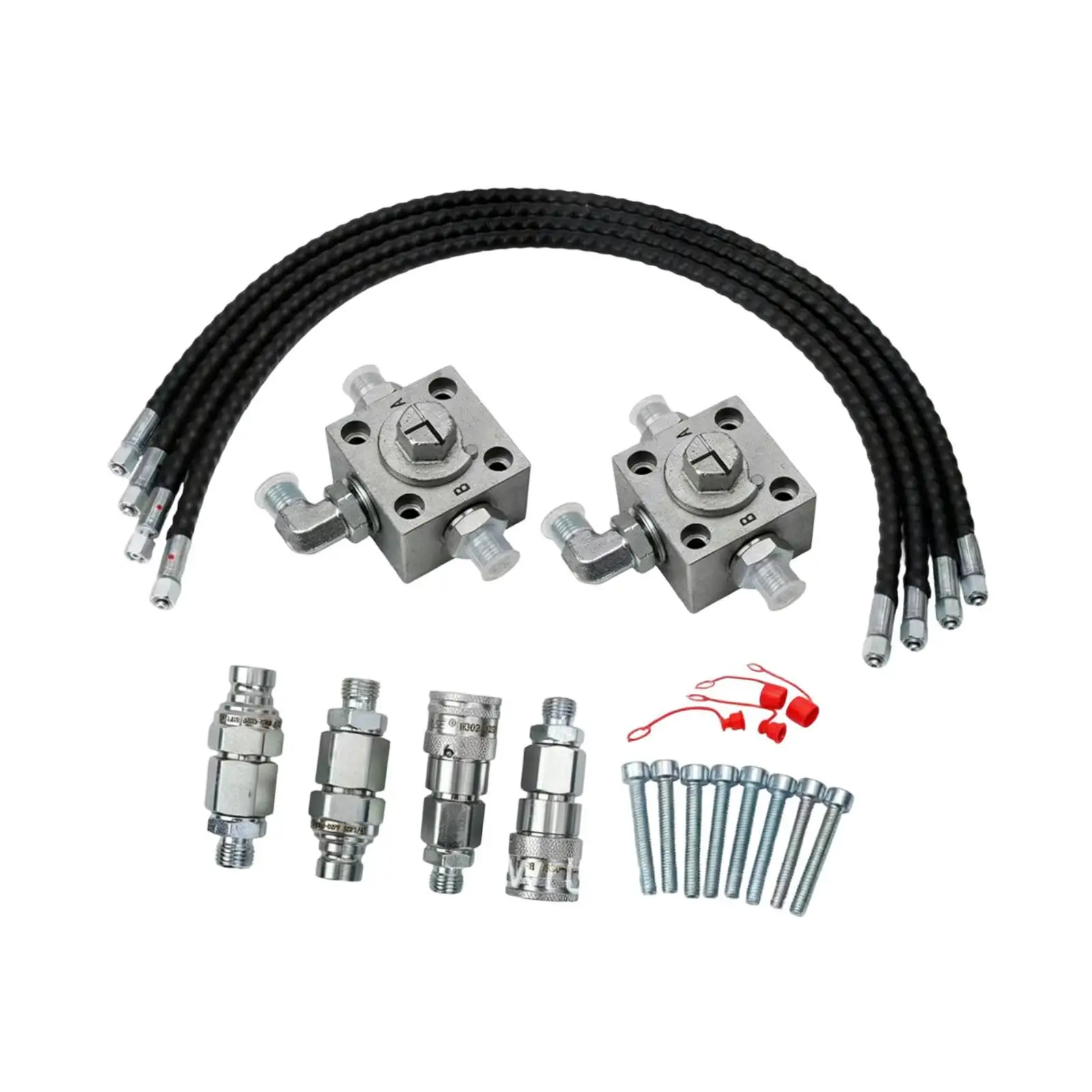 Steel Mini Excavator Hose 3 Way Diverter Valve Kit Quick Coupler Compatible Hydraulic Accessories for Efficient Construction Use