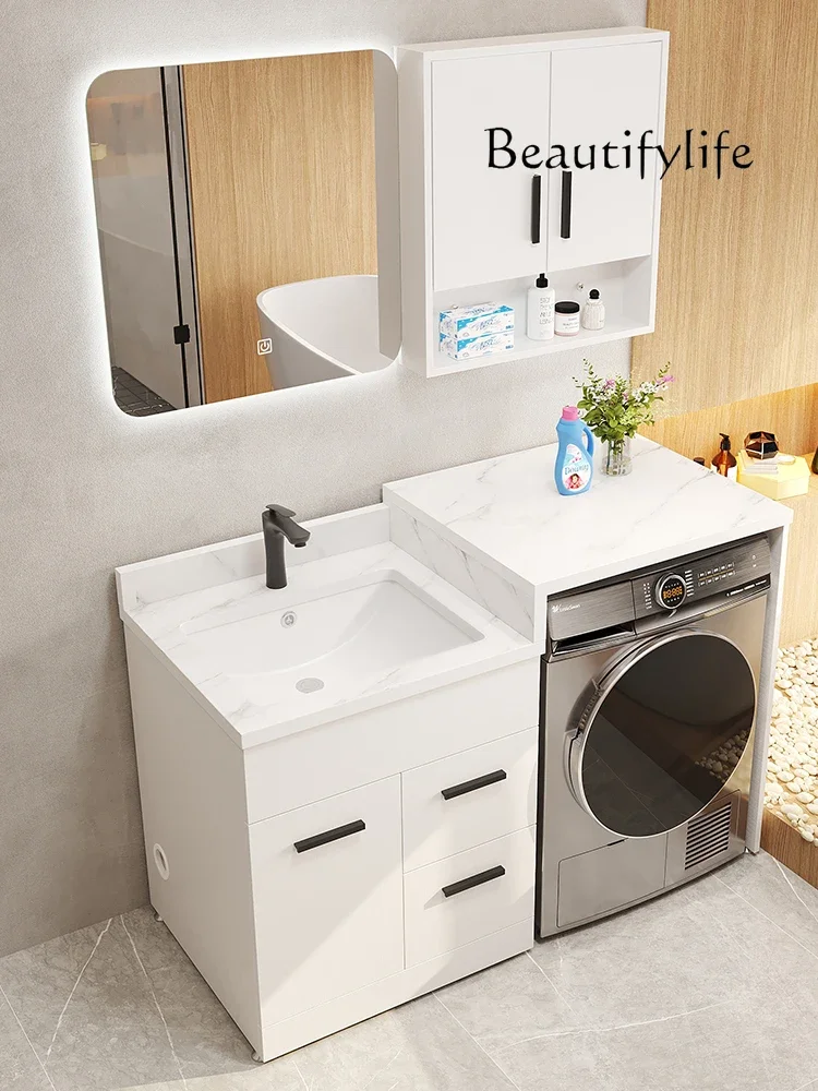 Slate balcony washing machine integrated cabinet combination face wash sink wash significant other laundry cabinet slot