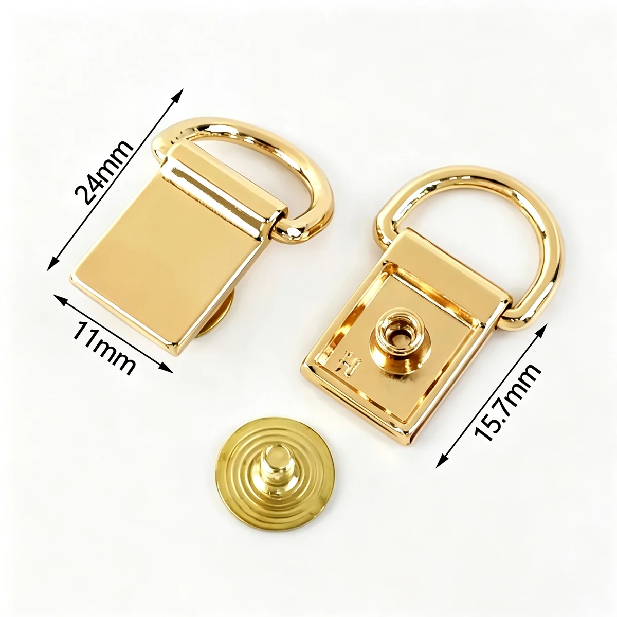 Meetee Metal D‑Ring Bag Side Clip Buckle With Screws, Strap Connector Hook Clasp For Handbag DIY Leather Craft Accessories