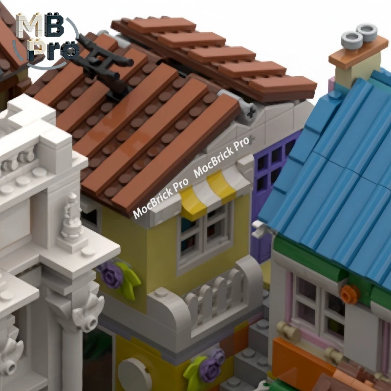 Mini Retro Grocery Store Building Blocks Traditional Street Shop Style Art Decoration Ornament