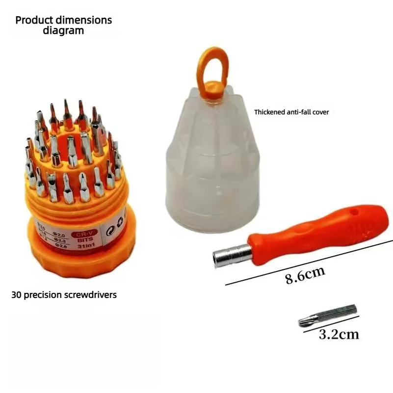 31-in-1 screwdriver set, including Phillips head screwdrivers, for mobile phone repair; a versatile screwdriver set