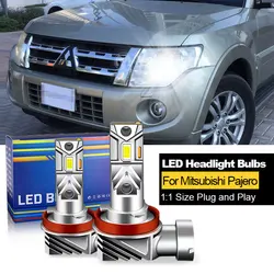 2PCS CANbus For Mitsubishi Pajero 2008 2009 2010 2011 2012 2013 2014 LED Headlights H9 H8 H11 High Low Beam 12V BulbS 20000LM