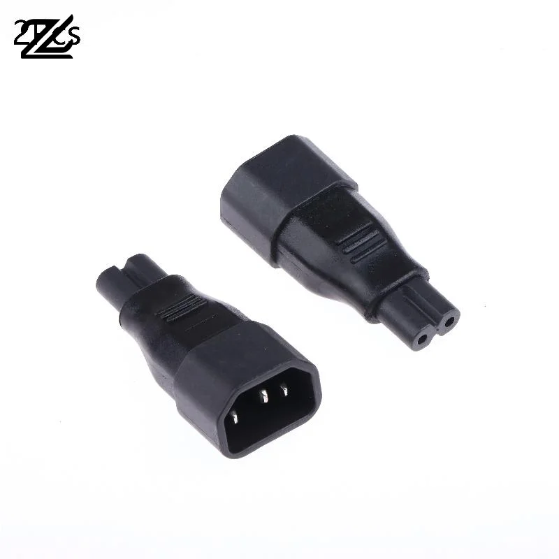 Power Adapter Plug C14 to C7 IEC320  Two Pack Compact and Durable for Office Home and AV Installations