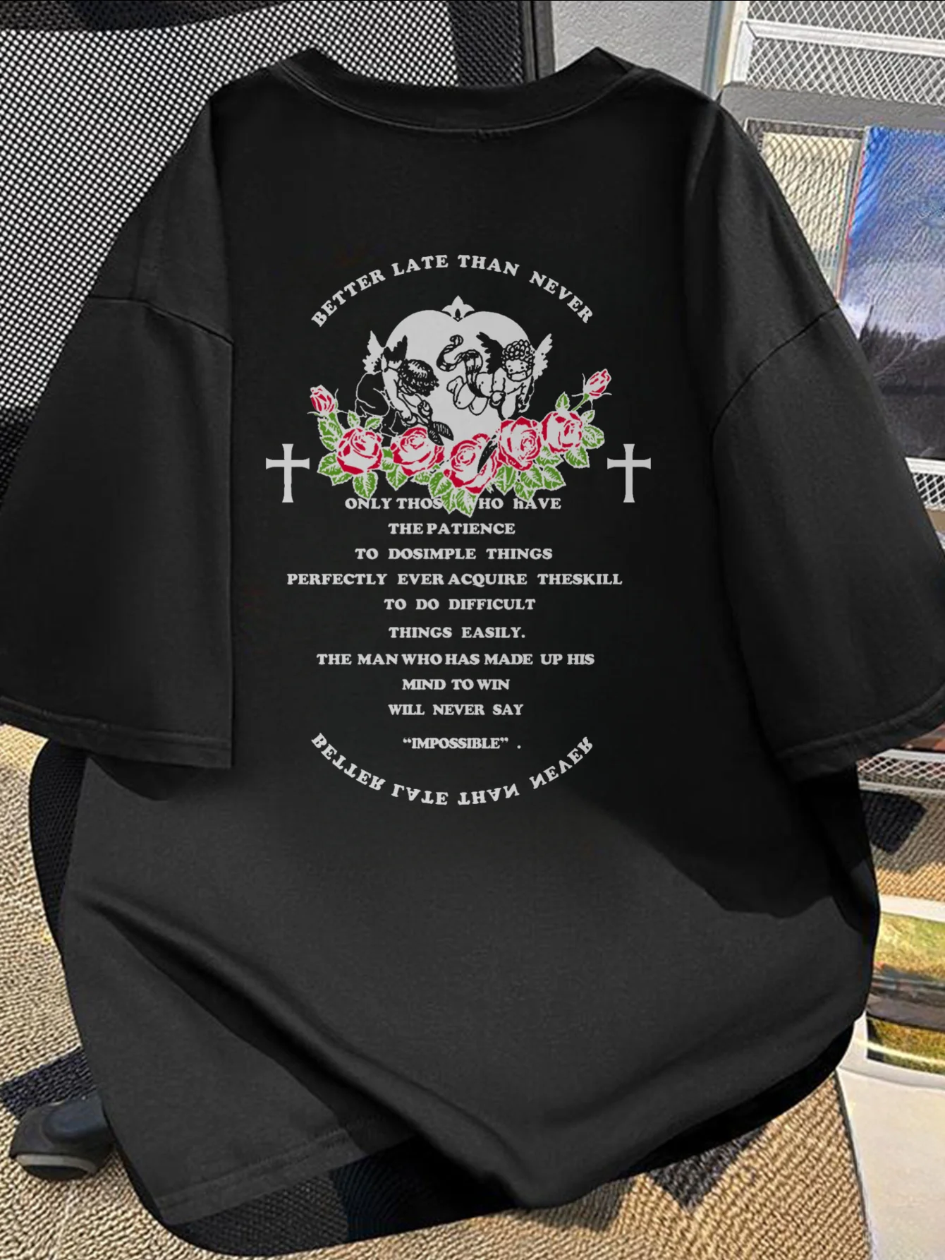 

Skull Rose Graphic Printing Summer Autumn Winter Cotton Casual and Comfortable Men's and Women's T-shirts Short Sleeves Outdoor