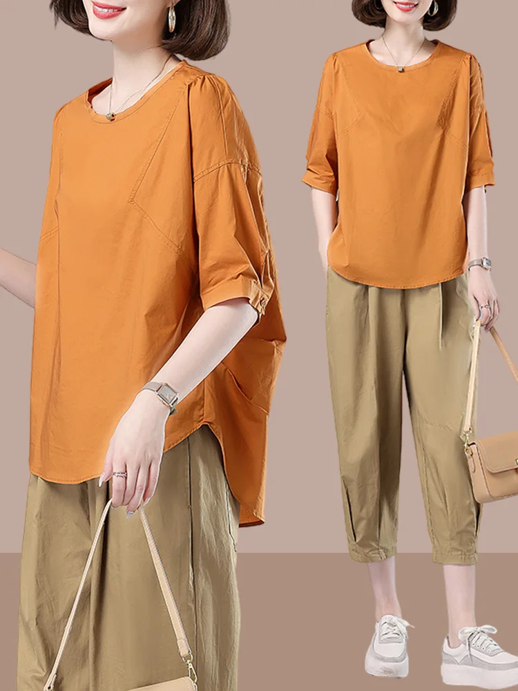 Fashionable Summer Outfit Set for Women plus Size Stylish And Trendy Cotton 100% Large Women's Clothing MM Complete Set