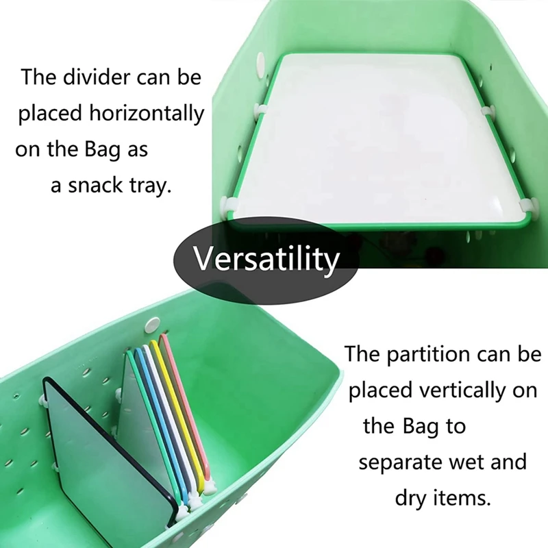 2Pcs Portable Dividing Tray For Bogg Bag Moveable Classification Storage Organizer White