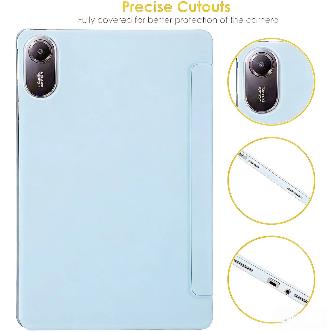Case for Redmi Pad 2 2025 11-inch Slim Lightweight Durable Trifold Stand Cover, Soft Silicone Shell