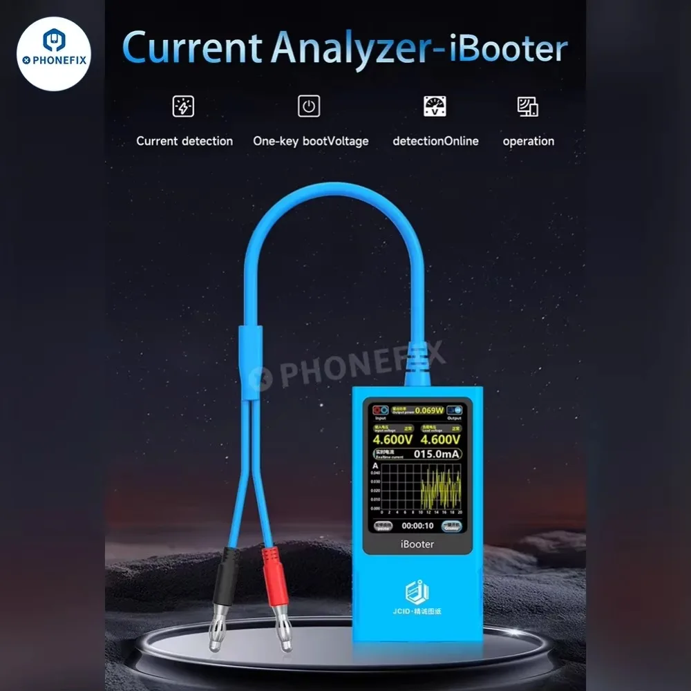 JCID IBooter Current Analyzer Short Circuit Diagnosis Detector One Key Boot Voltage Real-time Monitor for iPhone X-15PM Android