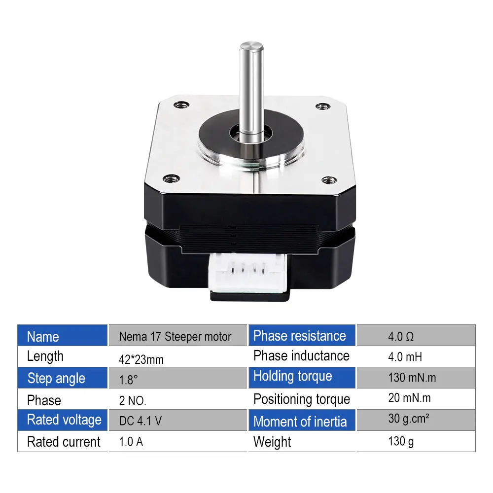 Đoạn Đường 47Mm Nema 17 Động Cơ Bước 12V 4 Đầu 42 Xe Máy Nema17 Động Cơ Bước Với 1000mmXH2.54 Cáp CNC Giàn Phơi 3D Máy In Xe Máy