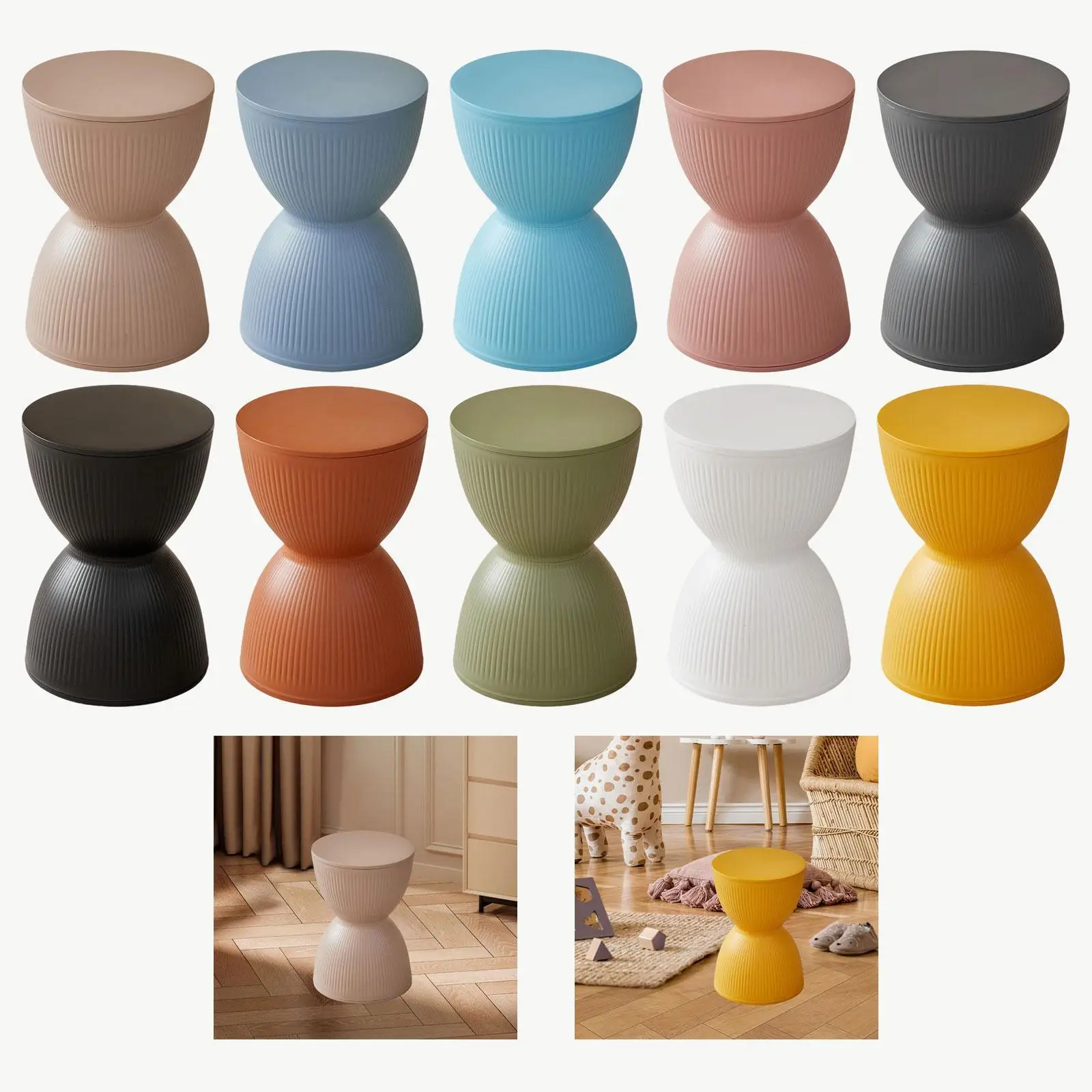 

Round Foot Stool Modern Fashion Comfortable Seat Decorative Footstool Ottoman for Living Room Playroom Bedroom Bedside Apartment
