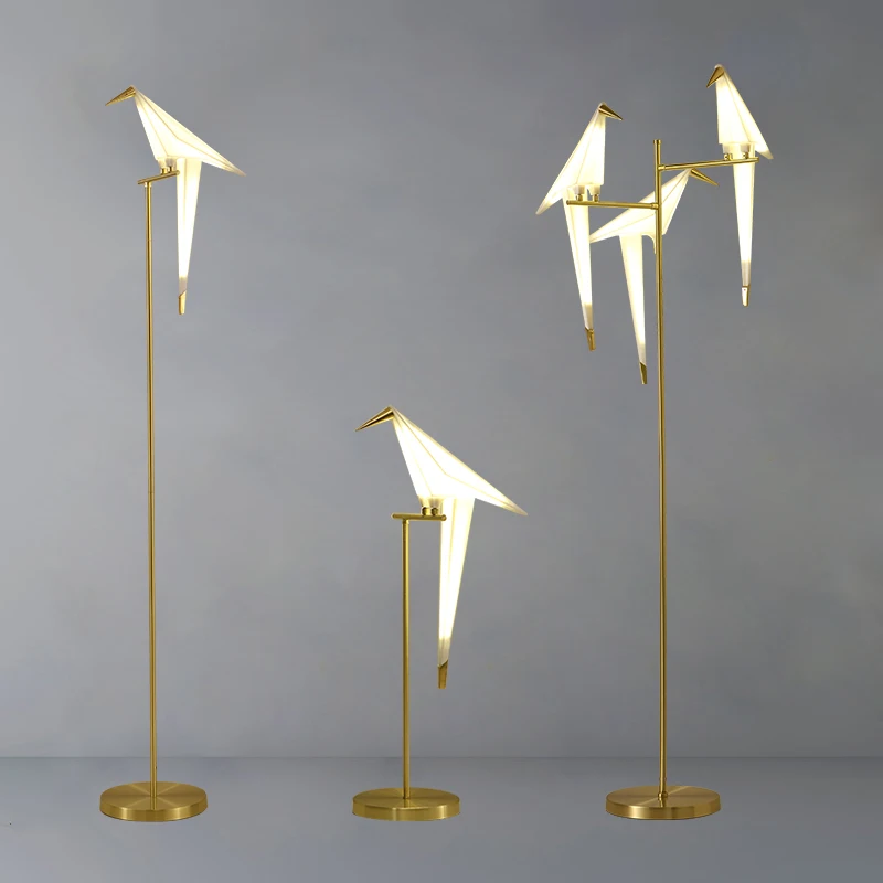 

Nordic living room, study, bedroom decoration, personality thousand paper crane lamp, creative bird, floor lamp, light luxury