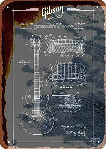 Tin Sign Guitars Music Patent Plaque Poster Metal  Vintage Retro Wall Decor Sign