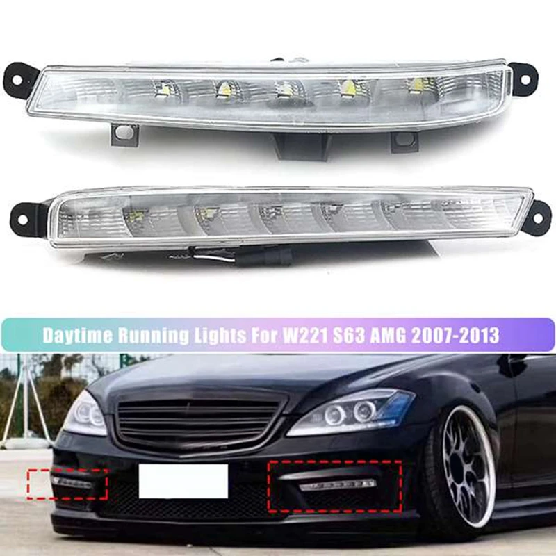 

Side LED Fog Light Daytime Running Lights For Mercedes Benz W221 S63 AMG 2007-2013 DRL Fog Lamp Assy