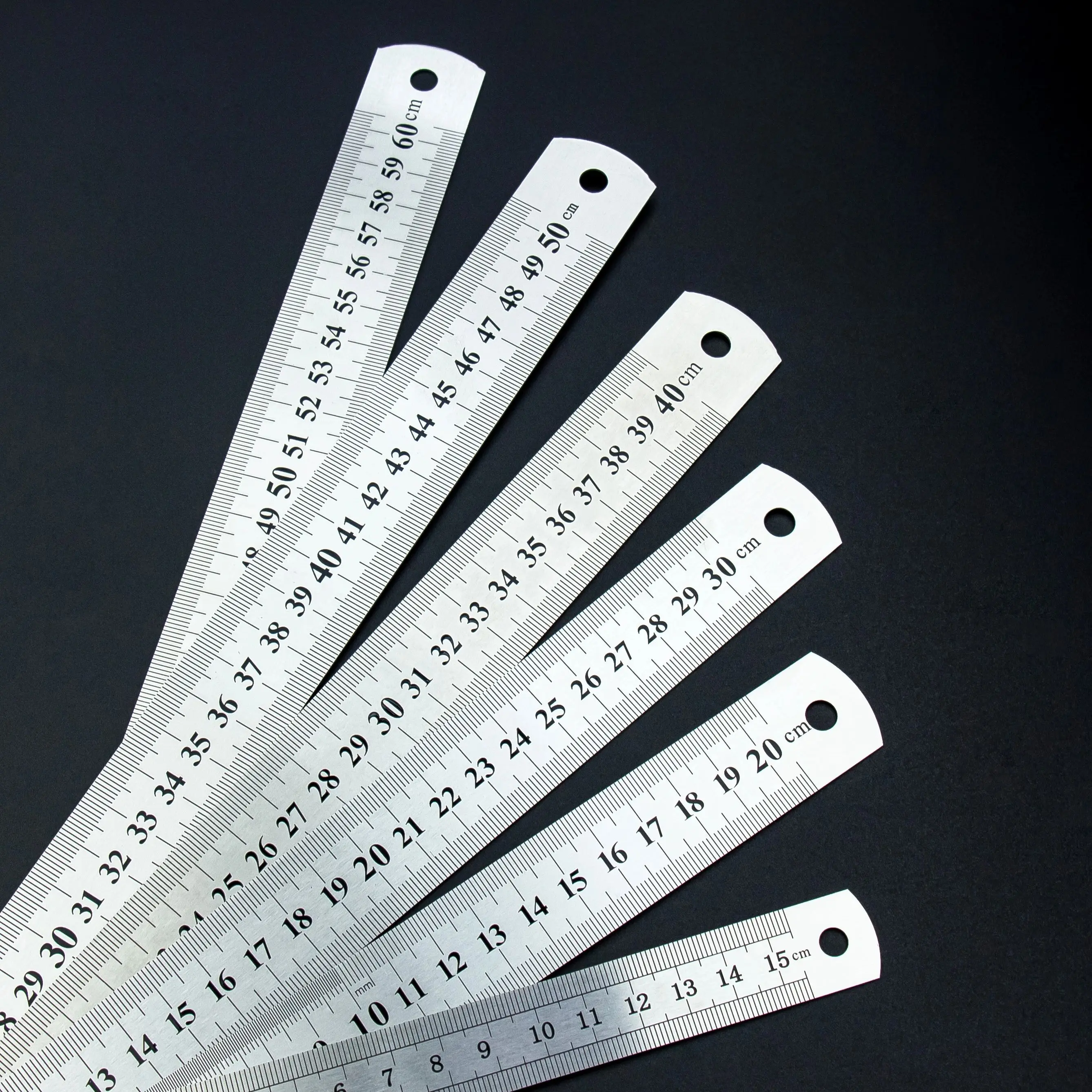 Thickened Steel Ruler | 15/20/30/40/50/60cm | Dual CM & Inch Scale | Precise Measurement for Office, School & Industry