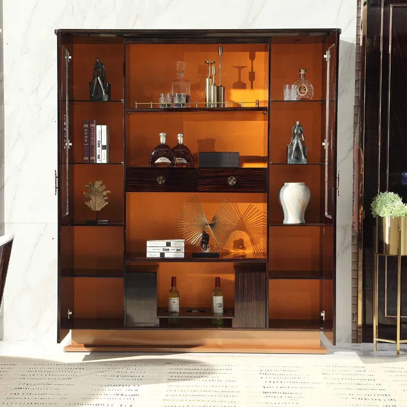 Light luxury wine cabinet, post-modern luxury villa locker, creative and simple display cabinet