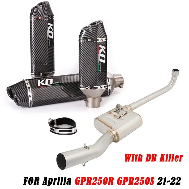 

Motorcycles Exhaust Pipe Header Pipe Front Link Tube Stainless Steel Slip On With DB Killer For Aprilia GPR250R GPR250S 21-2022